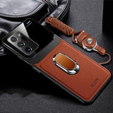 Shockproof PU Leather Tempered Glass With Stand Case for Samsung Galaxy Note20