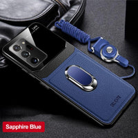 Shockproof PU Leather Tempered Glass With Stand Case for Samsung Galaxy Note20