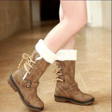 Outdoor Keep Warm Fur Boots Waterproof Women's Snow Boots