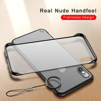 Luxury Frameless Matte Case for iPhone with Rings