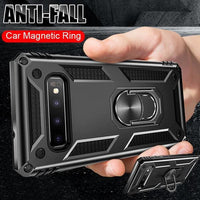 Luxury Heavy Duty Anti-knock Shockproof Car Holder Ring Soft Phone Case For Samsung S10/plus/lite Note 10/Pro/9 8 S9 S8 Plus