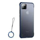 Luxury Frameless Matte Case for iPhone with Rings