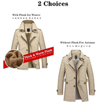 Warm Fleece Outwear Windbreaker Jacket Casual Trench Coat