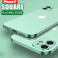 Luxury Square Soft Plating Clear Case For iPhone