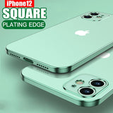 Luxury Square Soft Plating Clear Case For iPhone