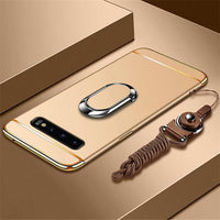 Ultra Thin 3 IN 1 Plating Magnetic Ring Holder Case For Samsung S10 S10 Plus S10E Note 9/8 S9 S8/Plus S7 S6/Edge With FREE Strap