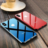 Plating Tempered Glass Phone Case For iphone XS Max XS XR X  (Buy 2 Get 5% OFF, 3 Get 10% OFF)