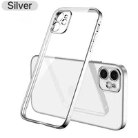 Luxury Square Soft Plating Clear Case For iPhone