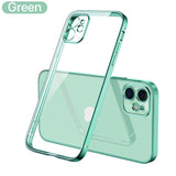 Luxury Square Soft Plating Clear Case For iPhone