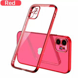 Luxury Square Soft Plating Clear Case For iPhone