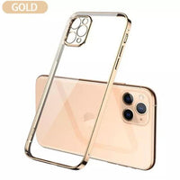 Luxury Square Soft Plating Clear Case For iPhone