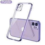 Luxury Square Soft Plating Clear Case For iPhone