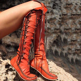 Handmade Comfortable Bohemian Leatherette Moccasin Boots