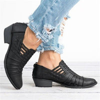 Autumn Hollow Out Zipper Comfort Shoes