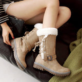 Outdoor Keep Warm Fur Boots Waterproof Women's Snow Boots