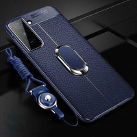 Luxury Magnet Stand Silicone Leather Case For Samsung Galaxy S21 Series