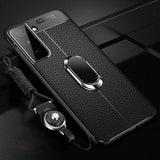 Luxury Magnet Stand Silicone Leather Case For Samsung Galaxy S21 Series