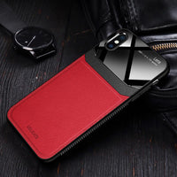 Luxury Ultra Slim Shockproof Leather Glass Case For iPhone X XR XS MAX 8 7 6S 6Plus