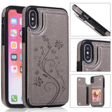 Luxury Retro Floral Wallet Leather Card Holder Kickstand Case For iPhone X XR XS MAX 8 7 6S 6 Plus