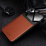 Luxury Ultra Slim Shockproof Leather Glass Case For iPhone X XR XS MAX 8 7 6S 6Plus