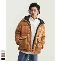 Men Winter Portability Warm White Duck Down Hooded Down Jacket Coat