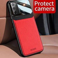 Shockproof PU Leather Tempered Glass With Stand Case for Samsung Galaxy Note20