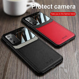 Shockproof PU Leather Tempered Glass With Stand Case for Samsung Galaxy Note20