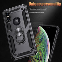 Phone Case - Shockproof Armor Bumper Magnetic Ring Holder Case For iPhone X XR XS MAX 8 7 6S 6/Plus