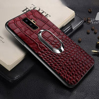 Luxury Crocodile Leather Car Magnetic Case for Samsung Galaxy S9 S8 Note 9 8