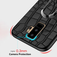 Luxury Crocodile Leather Car Magnetic Case for Samsung Galaxy S9 S8 Note 9 8