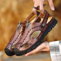 Shoes - 2019 Fashion Genuine Leather Sandals Men Casual Beach Shoes