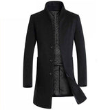 Men's Jacket Warm Winter Trench Long Sleeve Overcoat