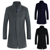 Men's Jacket Warm Winter Trench Long Sleeve Overcoat