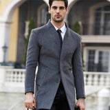 Men's Jacket Warm Winter Trench Long Sleeve Overcoat