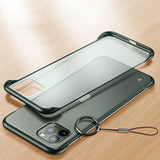 Luxury Frameless Matte Case for iPhone with Rings