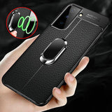 Luxury Magnet Stand Silicone Leather Case For Samsung Galaxy S21 Series