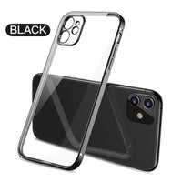 Luxury Square Soft Plating Clear Case For iPhone