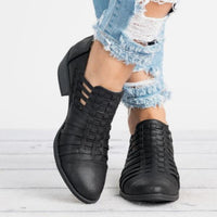 Autumn Hollow Out Zipper Comfort Shoes