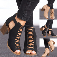 Shoes - Ladies Chunky High Heels Shoes