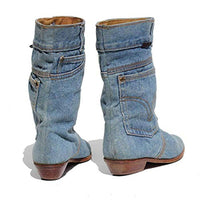 Women's Shoes - Fashion Fall Winter New Slip On Denim Boots