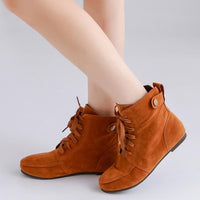 Fashion Lace Up Casual Comfortable Flats Platform Boots.old