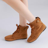 Fashion Lace Up Casual Comfortable Flats Platform Boots.old