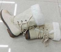 Women's Shoes - Outdoor Faux Fur Lace-up Back Snow Boots