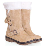 Women's Shoes - Outdoor Faux Fur Lace-up Back Snow Boots