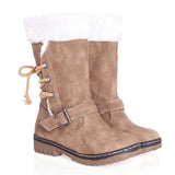 Women's Shoes - Outdoor Faux Fur Lace-up Back Snow Boots