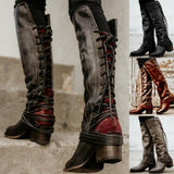 Women's Shoes - Vintage Knee High Gladiator Booties