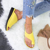 Classy Breathable Leather Platform Open Toe Comfortable Slippers