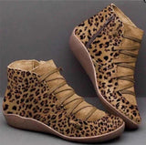 Shoes - Women's Retro Leopard Print Ankle Boots