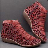 Shoes - Women's Retro Leopard Print Ankle Boots