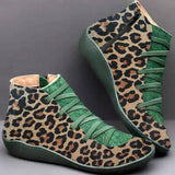 Shoes - Women's Retro Leopard Print Ankle Boots